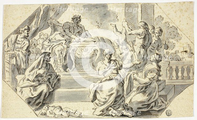 Judgement of Solomon, n.d. Creator: School of Francesco Solimena Italian, 1657-1748.