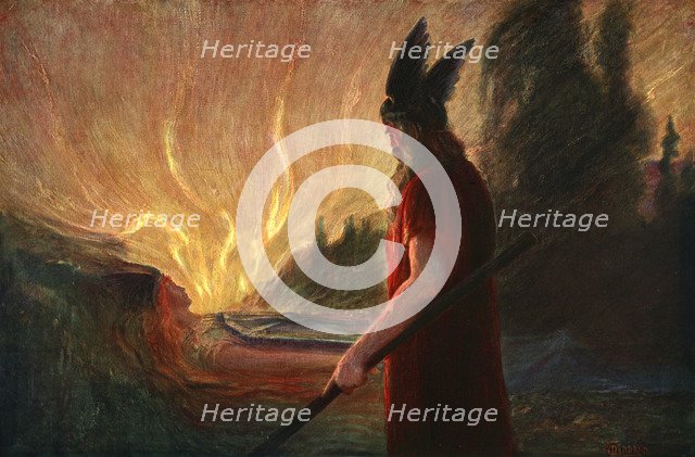 'As the Flames Rise, Wotan Leaves', 1906. Artist: Unknown