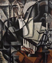 The Pianist, 1915. Creator: Popova, Lyubov Sergeyevna (1889-1924).