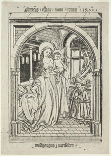 Virgin and Child, Abbot Ludwig Kneeling, 1400s. Creator: Unknown.