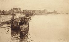 Passenger Boats on the Seine, 1887. Creator: Charles Adam Platt.