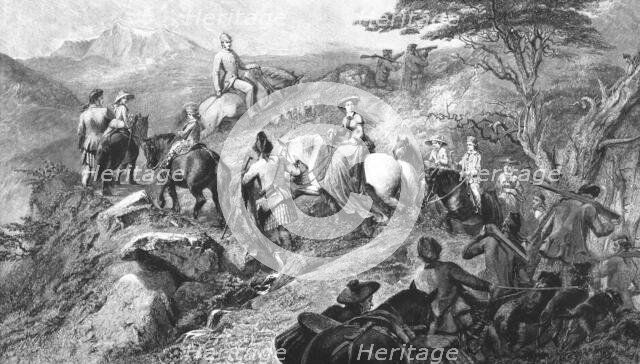 ''"Morning in the Highlands" -- The Royal Family Ascending Lochnagar, 1853, after Carl Haag', 1890. Creator: Carl Haag.