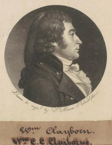 William Charles Cole Claiborne, 1798. Creator: Charles Balthazar Julien Févret de Saint-Mémin.