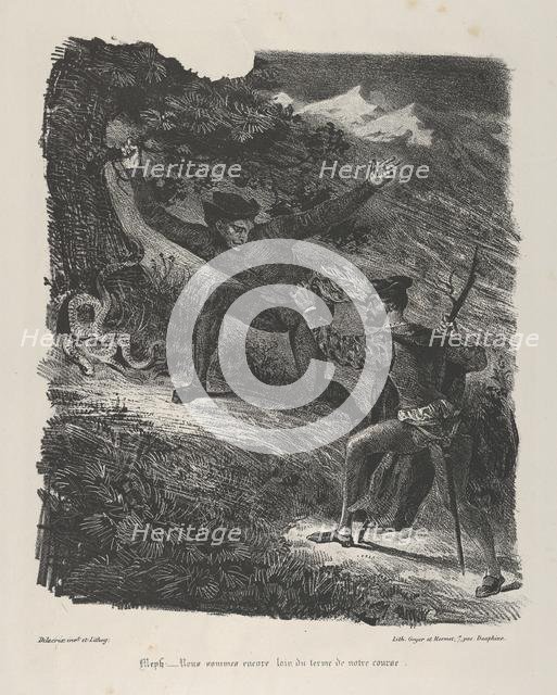 Faust and Mephistopheles in the Hartz Mountains (Goethe, Faust), 1825-27., 1825-27. Creator: Eugene Delacroix.