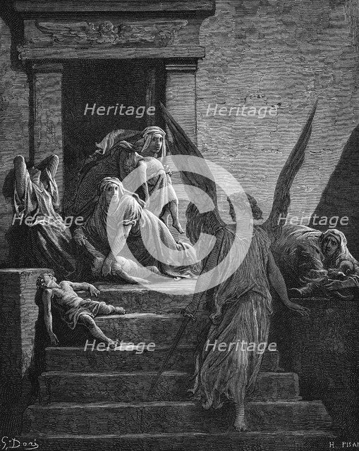 Seven Plagues of Egypt, 1866. Artist: Gustave Doré