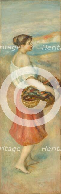 Girl with a Basket of Fish, c. 1889. Creator: Pierre-Auguste Renoir.