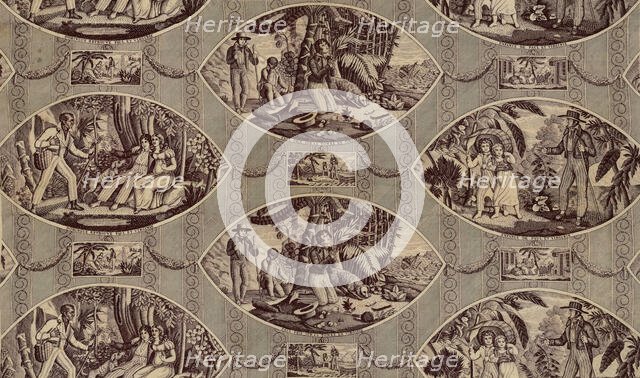 'Paul and Virginie', Furnishing Fabric, France, after 1818. Creator: Oberkampf Manufactory.