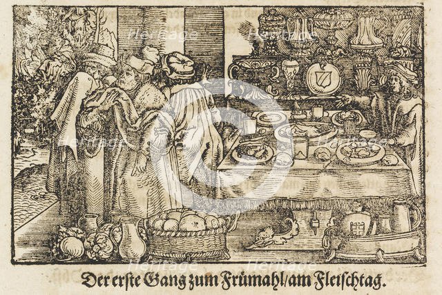 A New Cookbook by Marx Rumpolt. The first illustrated German cookbook, 1604. Creator: Amman, Jost (1539-1591).