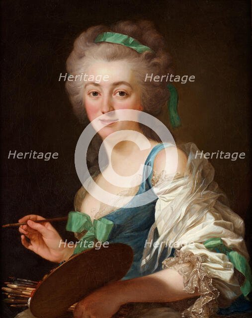Portrait of Anne Vallayer-Coster (1744-1818), 1783. Creator: Roslin, Alexander (1718-1793).