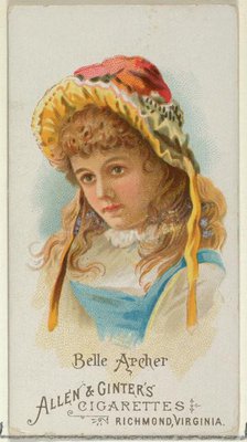 Belle Archer, from World's Beauties, Series 1 (N26) for Allen & Ginter Cigarettes, 1888., 1888. Creator: Allen & Ginter.