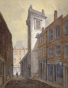 Church of St George Botolph Lane from George Lane, City of London, c1813. Artist: William Pearson