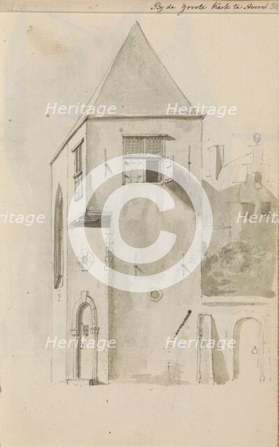 Cityscape at the Grote Kerk in Hoorn, c.1783-c.1797. Creator: Johannes Huibert Prins.