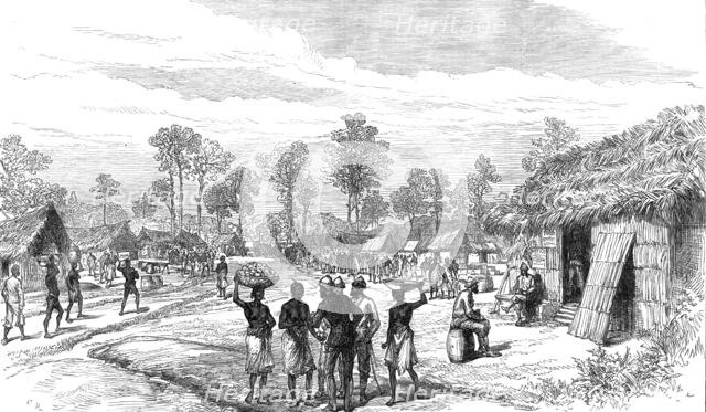 The Ashantee War: the Camp of Mansu, on the road to the Prah...sketch by our special artist, 1874. Creator: Unknown.