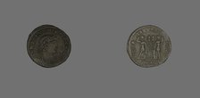 Follis (Coin) Portraying Emperor Constantine II as Caesar, 333-335. Creator: Unknown.