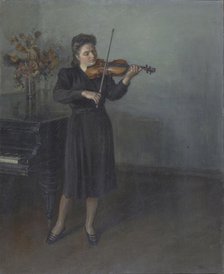 Violinist, 1946. Creator: Serafima Vasilyevna Ryangina.