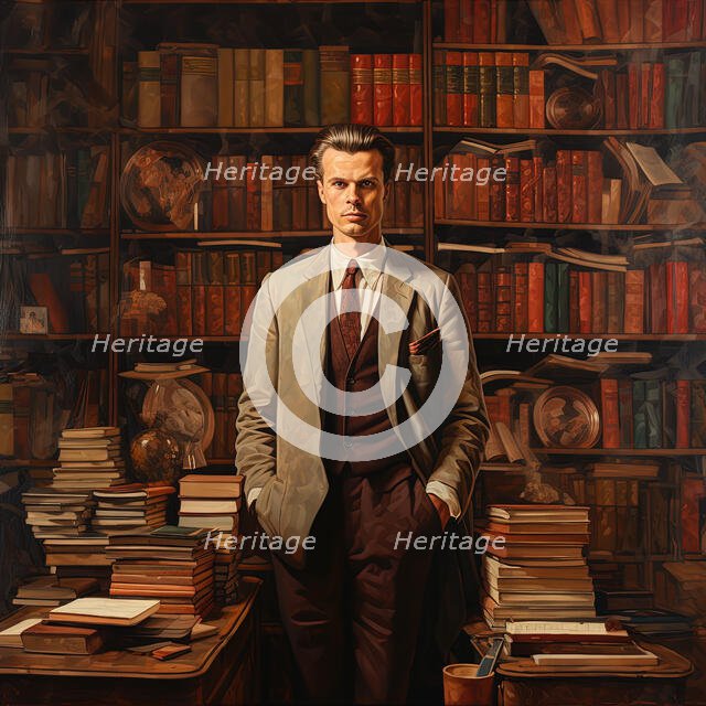 AI IMAGE - Portrait of Aldous Huxley, 1950s, (2023). Creator: Heritage Images.