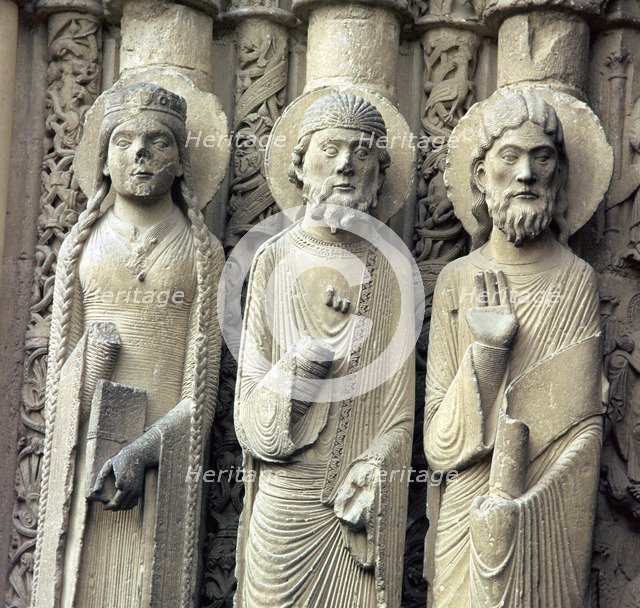Detail of Chartres Cathedral, 12th century. Artist: Unknown