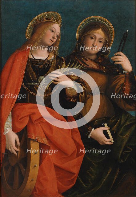 Saint Catherine of Alexandria and Saint Apollonia, before 1519. Creator: Ferrari, Gaudenzio (ca 1477-1546).