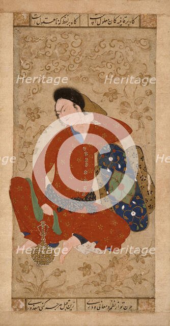 Seated Youth Leaning on a Bolster, c1605. Creator: Unknown.