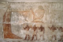 Polychrome relief depicting offering bearers to Mereruka, Mastaba of Mereruka, Saqqara, Egypt, 2003. Creator: Unknown.