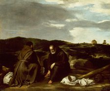 Two Monks in a Landscape, c. 1645. Creator: Unknown.