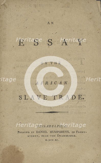 An essay on the African slave trade, 1790. Creator: Unknown.