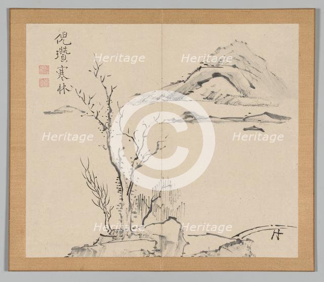 Double Album of Landscape Studies after Ikeno Taiga, Volume 2 (leaf 11), 18th century. Creator: Aoki Shukuya (Japanese, 1789).