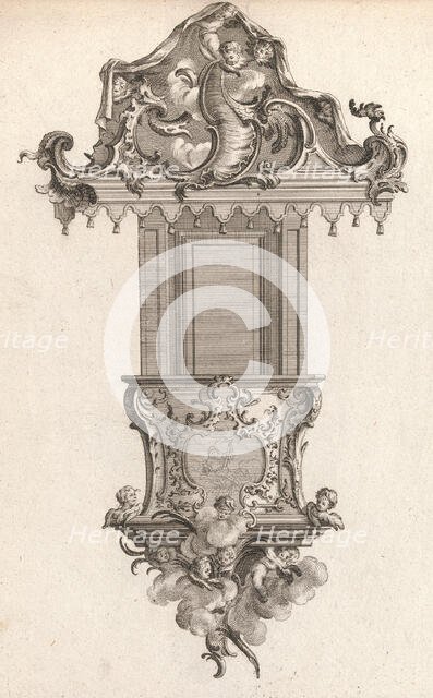 Design for a Pulpit, Plate 2 from an Untitled Series of Pulpit Designs, Pri..., Printed ca. 1750-56. Creator: Carl Pier.