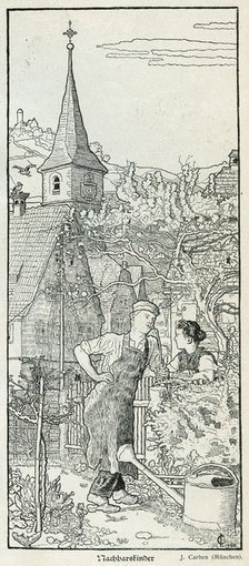 Finding a neighbour, 1898. Artist: J Carben