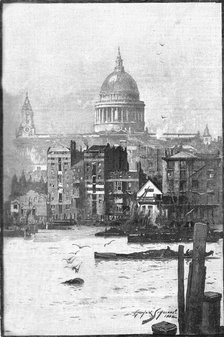 'St Paul's from the River', 1886.  Creator: Unknown.