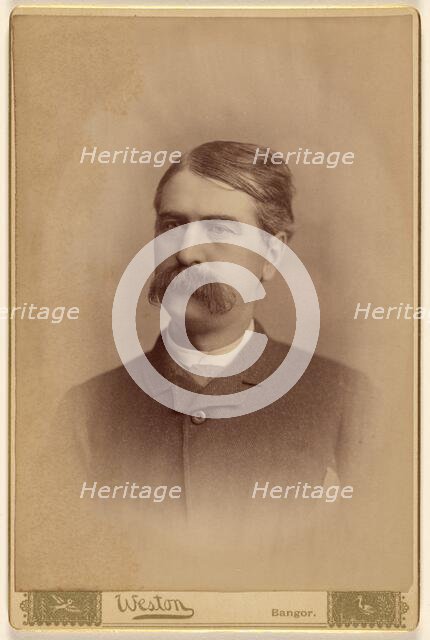 Portrait of an unidentified man with a bushy moustache, 1885. Creator: FC Weston.