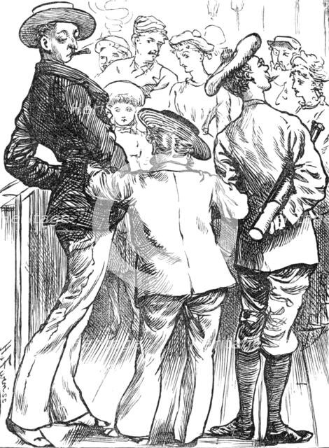 Sketches at the Ryde Regatta: Doing the Pier, 1881. Creator: Joseph Swain.