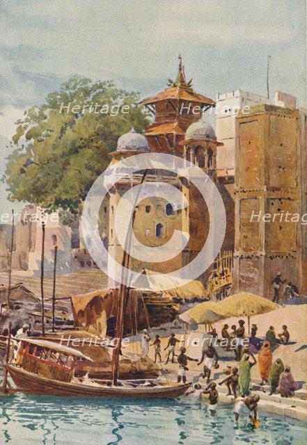 'The Bathing Ghats, Benares', c1880 (1905). Creator: Alexander Henry Hallam Murray.