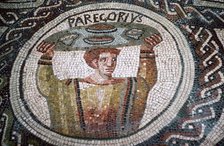 Roman mosaic of a man carrying a dish. Artist: Unknown