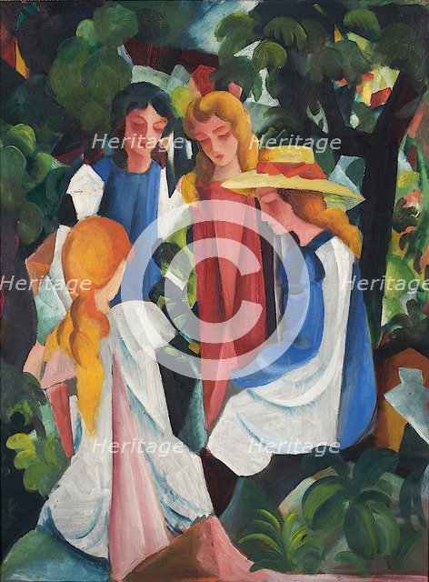 Four Girls, 1912-1913. Artist: Macke, August (1887-1914)