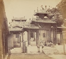 Entrance to the Five Genii Temple, Canton, April 1860, 1860. Creator: Felice Beato.