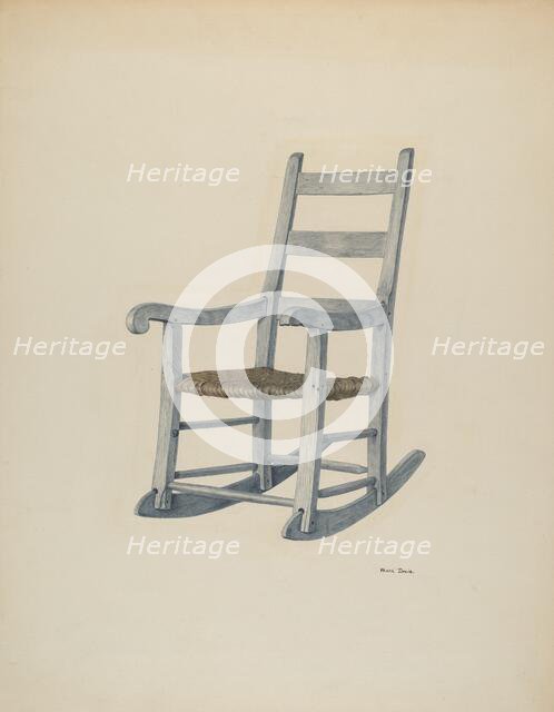 Hickory Rocking Chair, c. 1940. Creator: Pearl Davis.
