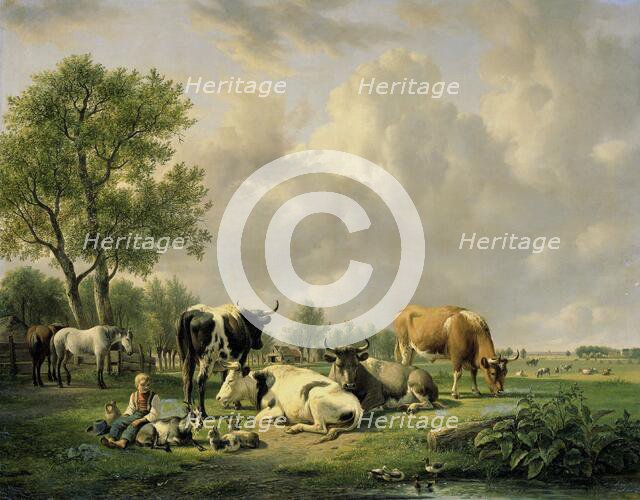 Meadow with Animals, 1820-1837. Creator: Jan van Ravenswaay.