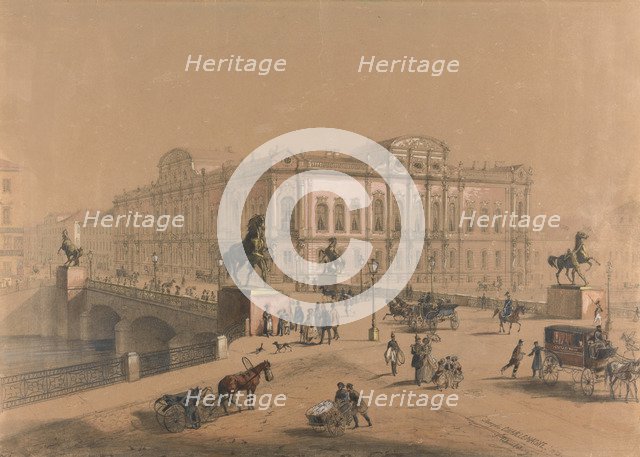 The Beloselsky-Belozersky Palace in Saint Petersburg. Artist: Charlemagne, Jules (19th century)