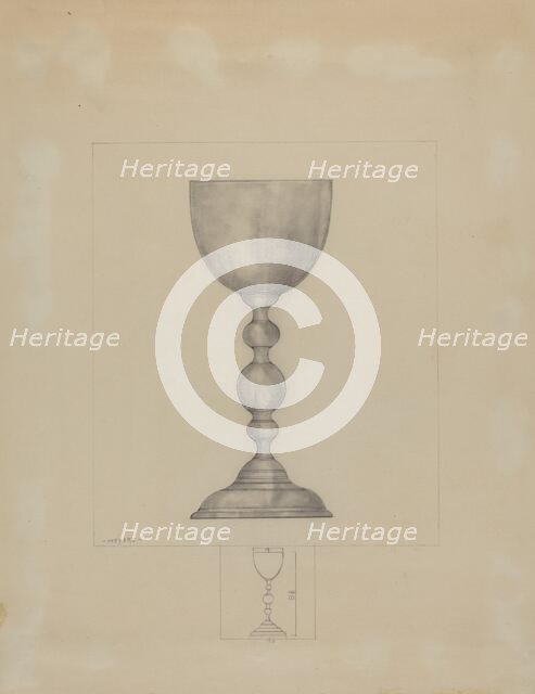 Pewter Chalice, c. 1937. Creator: Henry Meyers.
