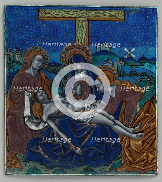 Triptych Panel with Pietá, French, 15th-16th century. Creator: Master of the Triptych of Louis XII.