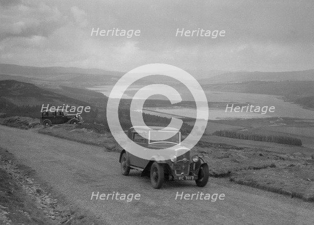 Rover coupe of G Ross competing in the RSAC Scottish Rally, 1934. Artist: Bill Brunell.