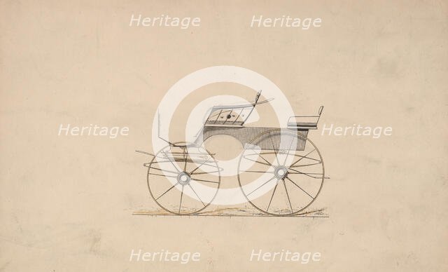 Design for 4 seat Phaeton, no top (unnumbered), 1850-70. Creator: Brewster & Co.