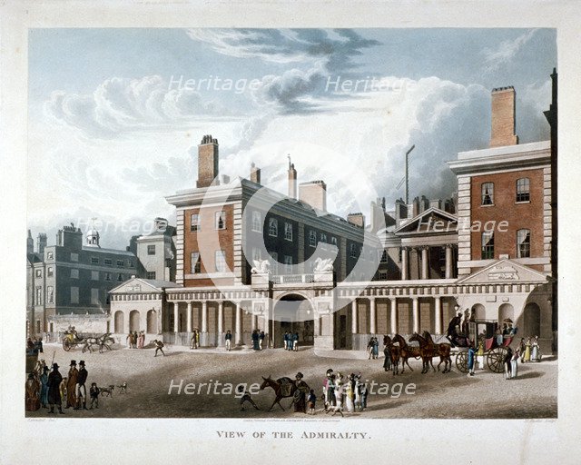 The Admiralty, Whitehall, Westminster, London, 1818. Artist: Joseph Constantine Stadler