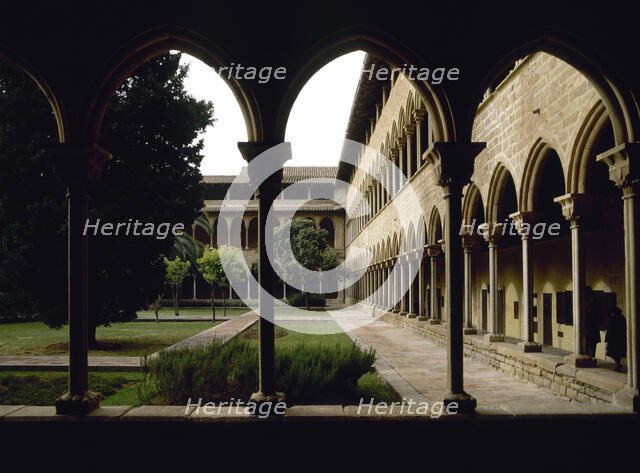 Gothic cloister, Royal Monastery of Saint Mary of Pedralbes, Barcelona, Catalonia, Spain, 1995. Creator: LTL.