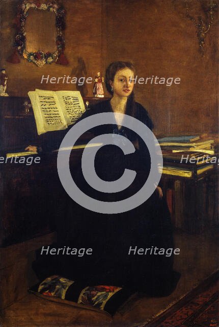 Madame Camus at the Piano , 1869. Creator: Degas, Edgar (1834-1917).