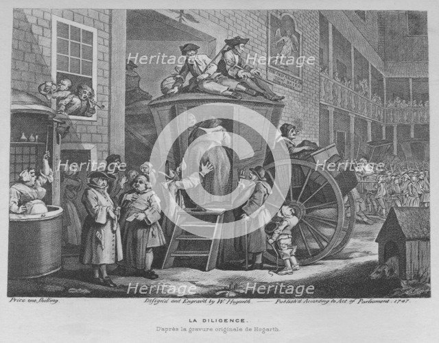 'The Stage Coach or Country Inn Yard', 1747. Artist: William Hogarth.