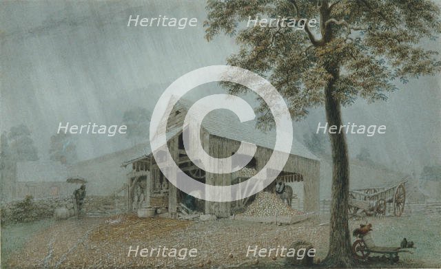 Rainstorm—Cider Mill at Redding, Connecticut, ca. 1840. Creator: George Harvey.