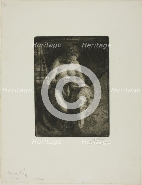 Mending, 1905. Creator: Anders Leonard Zorn.