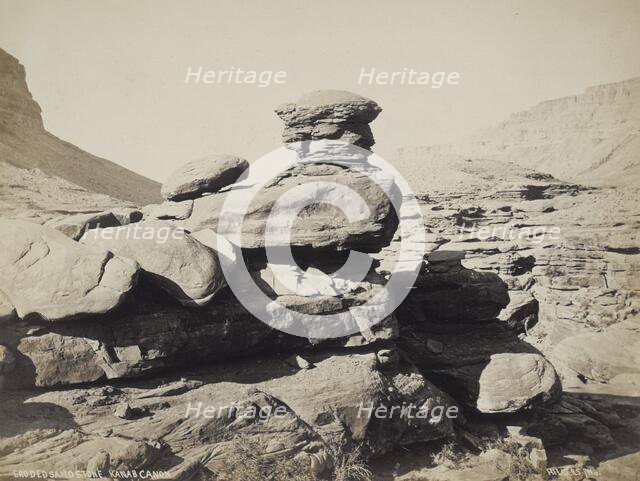 Eroded Sandstone, Kanab Canon, 1870s. Creator: John Karl Hillers.